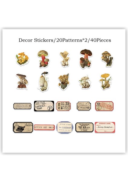 E Nedıe 40 Adet Vintage Çıkartmalar Karalama Defteri Malzeme Çıkartmalar Günlük Malzemeleri Önemsiz Dergisi Kırtasiye Planlayıcısı Vintage Çıkartmalar (Yurt Dışından)