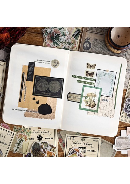 E Nedıe 40 Adet Vintage Çıkartmalar Karalama Defteri Malzeme Çıkartmalar Günlük Malzemeleri Önemsiz Dergisi Kırtasiye Planlayıcısı Vintage Çıkartmalar (Yurt Dışından) fırsatları