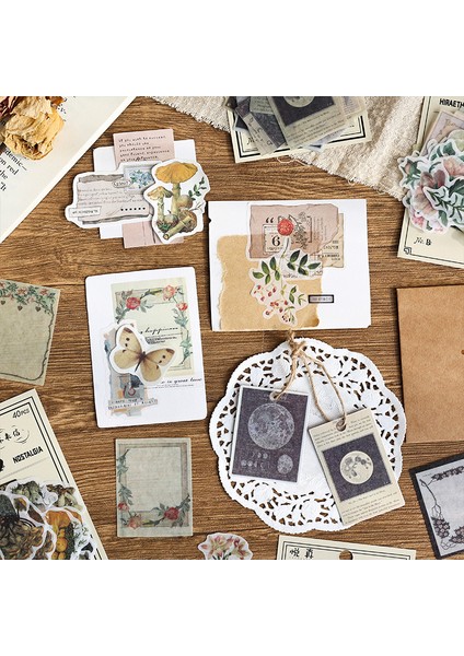 E Nedıe 40 Adet Vintage Çıkartmalar Karalama Defteri Malzeme Çıkartmalar Günlük Malzemeleri Önemsiz Dergisi Kırtasiye Planlayıcısı Vintage Çıkartmalar (Yurt Dışından) indirimleri