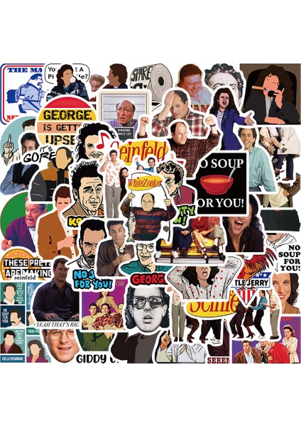 30 Adet Karışık 10/30/50 Adet Amerikan Drama Seinfeld Çıkartmalar Sevimli Seyahat Kaykay Bavul Gitar Bagaj Dizüstü Komik Etiket Çıkartmaları (Yurt Dışından)