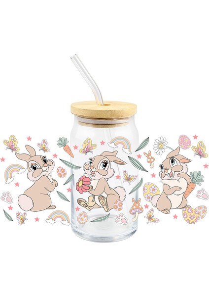 S162 Uv Dtf Transfer Etiket Tavşan Kelebek Gökkuşağı Sarar Cam Şişeler Dıy Su Geçirmez Yüksek Sıcaklık Dayanımı Kullanımı Kolay (Yurt Dışından) fiyatları