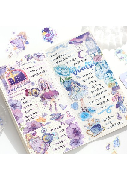 DN1115-D Sevimli Sihirli Kız Suncatcher Çıkartmalar Kawaii Estetik Etiketleri Dekor Telefon Scrapbooking Sketchbook Sanat Günlüğü Okul Malzemeleri (Yurt Dışından) indirimleri