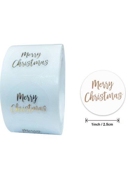 QY670-100 Adet 100-500 Adet Gül Altın Merry Christmas Çıkartmalar Kendinden Yapışkanlı Tatil Çıkartmalar Noel Dekor Düğün Parti Kartları Etiketi (Yurt Dışından)