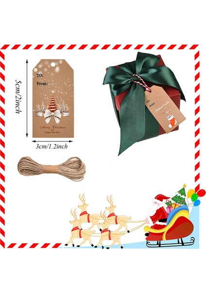 QY1424-100PCS 50-100PCS Merry Christmas Etiketler Kraft Kağıt Kartı Hediye Etiketi Dıy Asın Etiketleri Hediye Paketleme Dekor Hediye Kartı Noel Malzemeleri Yanadır (Yurt Dışından) indirimleri