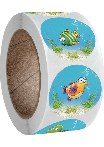 QY726-300PCS 100-500PCS Yuvarlak Mutlu Gün Çıkartmaları Zarf Mühür Etiketleri Hediye Paketleme Dekor Doğum Günü Partisi Scrapbooking Kırtasiye Etiket (Yurt Dışından)