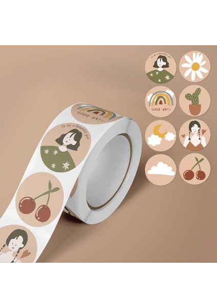 QY726-300PCS 100-500PCS Yuvarlak Mutlu Gün Çıkartmaları Zarf Mühür Etiketleri Hediye Paketleme Dekor Doğum Günü Partisi Scrapbooking Kırtasiye Etiket (Yurt Dışından) modelleri