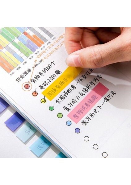 F--100 Sayfa Yenilik 200 Sayfa Yapışkan Notlar Morandi Yarı Şeffaf Sınıflandırma Etiketi Not Defteri Yer Işareti Gevşek Yapraklı Etiket Sayfası Sekme Şeridi (Yurt Dışından) fırsatları