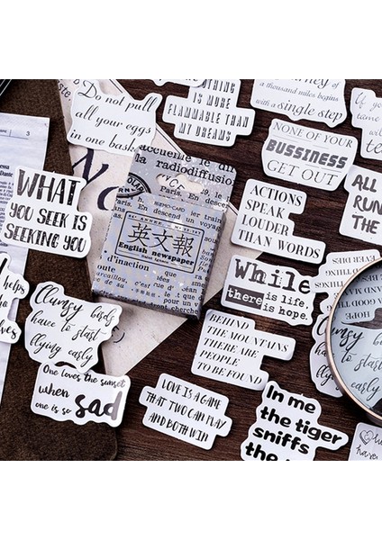 Beyaz 46 Adet Vintage Ingilizce Gazete Deco Çıkartmalar Bullet Journaling Aksesuarları Çıkartmalar Estetik Karalama Defteri Dıy Süslemeleri Kırtasiye (Yurt Dışından) modelleri