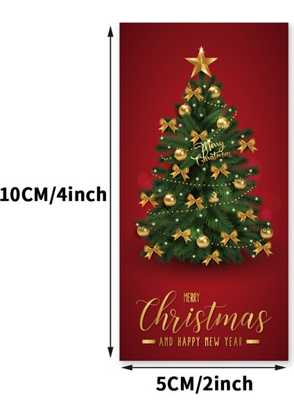 QY1662-10PCS 10-50 Adet Yeni Merry Christmas Çıkartmalar 5X10 cm Dikdörtgen Kırmızı Noel Hediye Kutusu Dekor Conta Etiket Sevimli Noel Baba Çıkartmalar Kırtasiye (Yurt Dışından)
