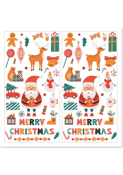 QY1662-10PCS 10-50 Adet Yeni Merry Christmas Çıkartmalar 5X10 cm Dikdörtgen Kırmızı Noel Hediye Kutusu Dekor Conta Etiket Sevimli Noel Baba Çıkartmalar Kırtasiye (Yurt Dışından)