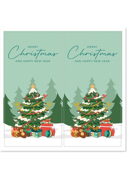QY1662-10PCS 10-50 Adet Yeni Merry Christmas Çıkartmalar 5X10 cm Dikdörtgen Kırmızı Noel Hediye Kutusu Dekor Conta Etiket Sevimli Noel Baba Çıkartmalar Kırtasiye (Yurt Dışından)