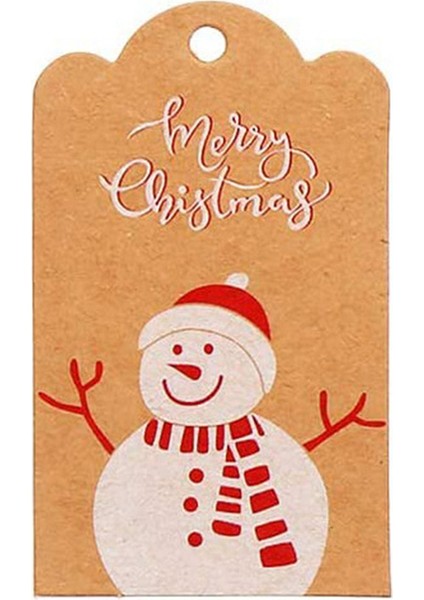 QY1421-50PCS 50-100PCS Merry Christmas Hediye Kraft Kağıt Etiketleri Noel Baba Kağıt Asma Etiketi Kar Tanesi Noel Ağacı Parti Dekor Etiket Hediye Etiketleri (Yurt Dışından)