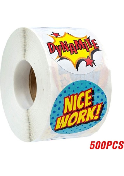 YH07-500PCS Rulo Başına 50-500 Adet Çıkartmalar Süper Kahraman Ödül Çıkartmaları 8 Süper Kahraman Tasarımları Sevimli Öğrenciler Çocuklar ve Öğretmenler Kırtasiye Sticker (Yurt Dışından)