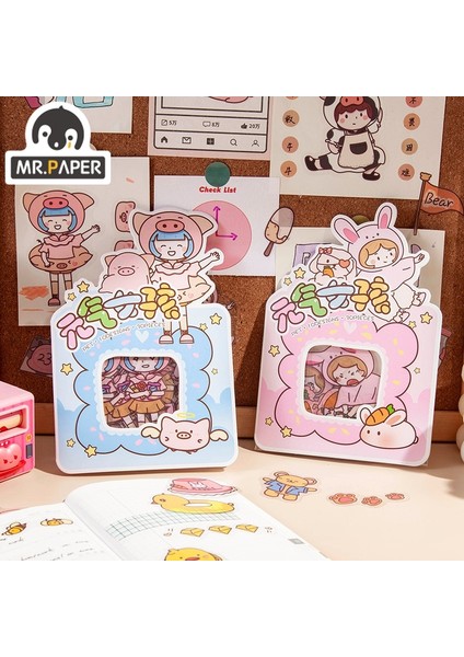 E Mr.paper 6 Çeşit Tasarım Canlılık Kız Serisi Orijinal Çizim Pet Etiket Mini Etiket Dekorasyon Dıy Cep Etiket (Yurt Dışından) modelleri