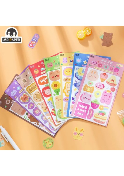 D Bay Kağıt 8 Stilleri Küçük Hayvan Kawaii Çıkartmalar Karikatür El-Boyalı Karikatür El-Dekore Edilmiş Malzeme Sabit Sevimli Çıkartmalar (Yurt Dışından) fiyatları