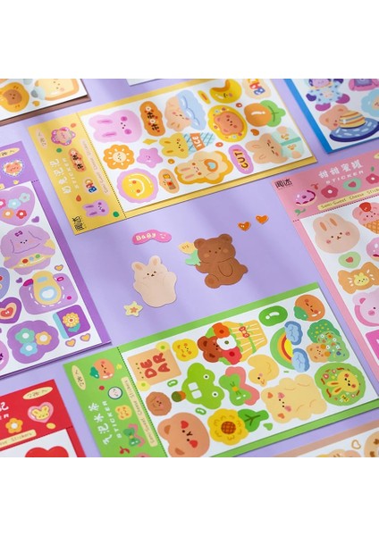 D Bay Kağıt 8 Stilleri Küçük Hayvan Kawaii Çıkartmalar Karikatür El-Boyalı Karikatür El-Dekore Edilmiş Malzeme Sabit Sevimli Çıkartmalar (Yurt Dışından) fırsatları