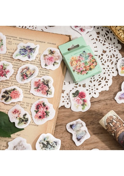 K 45 Adet/grup Vintage Çıkartmalar Scrapbooking Malzemeleri Yapışkanlı Planlayıcı Etiketleri Günlük Defteri Fotoğraf Albümü Deco Kırtasiye (Yurt Dışından)