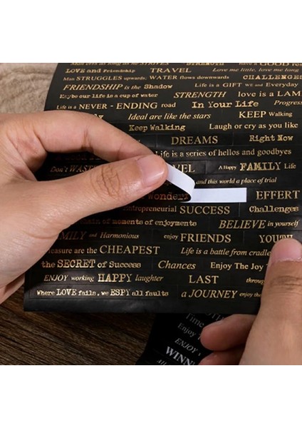 Stil 2 4 Sayfa Ingilizce Kelimeler Bronzlaştırıcı Mektup Dekoratif Çıkartmalar Retro Metin Malzeme Etiket Scrapbooking Etiket Günlük Defteri Planlayıcısı (Yurt Dışından)