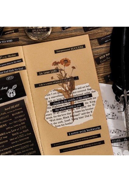 Stil 2 4 Sayfa Ingilizce Kelimeler Bronzlaştırıcı Mektup Dekoratif Çıkartmalar Retro Metin Malzeme Etiket Scrapbooking Etiket Günlük Defteri Planlayıcısı (Yurt Dışından)