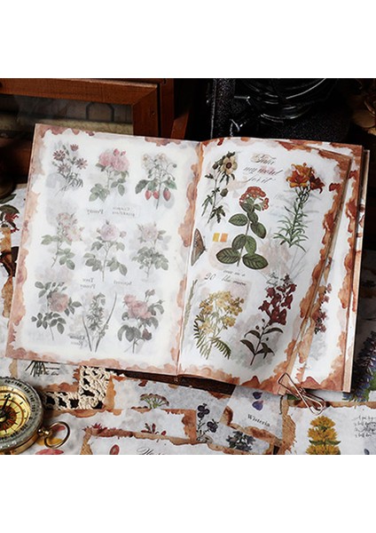 Stil 4 20 Yaprak Vintage Washi Yapışkan Kitap Diy Günlüğü Dekorasyon Bitki Çiçek Kelebek Ins Etiket Albümü Scrapbooking Kawaii Kırtasiye (Yurt Dışından)