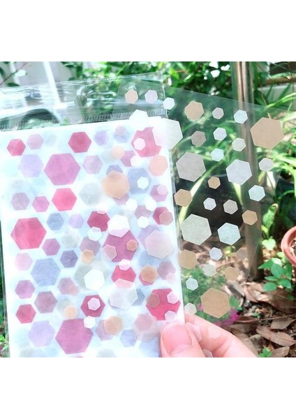 D 6 Adet 6 Sayfa Sevimli Geometri Etiket Pvc Karikatür Çıkartmalar Günlüğü Etiket Karalama Defteri Dekorasyon Kırtasiye Çıkartmalar (Yurt Dışından)