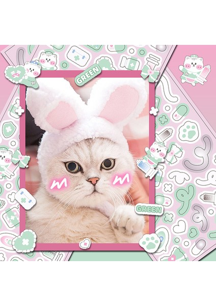 Bir Mohamm 12 Yaprak Glitter Sevimli Kedi Karikatür Çıkartmalar Fotoğraf Kartları Kolaj Dıy Zanaat Projeleri Dergisi Sayfa Dekorasyon (Yurt Dışından) fırsatları