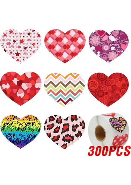 QY790-300 Adet 100-500 Adet 1 Inç Kırmızı Kalp Çıkartmalar Sevgililer Günü Için Yeni Pişirme Ambalaj Etiket Zarf Mühürler Aşk Dekoratif Çıkartmalar (Yurt Dışından)