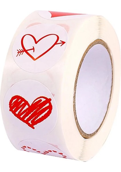 QY790-300 Adet 100-500 Adet 1 Inç Kırmızı Kalp Çıkartmalar Sevgililer Günü Için Yeni Pişirme Ambalaj Etiket Zarf Mühürler Aşk Dekoratif Çıkartmalar (Yurt Dışından) fiyatları