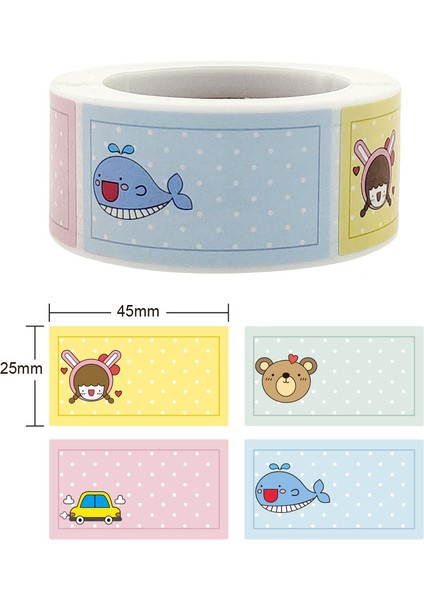 QY1198-250PCS 250 Adet/rulo Adı Etiketi Etiket Sevimli Karikatür Anaokulu Öğrenci Kendinden Yapışkanlı Etiketler El Yazısı Sınıf Kırtasiye Çocuk Etiket (Yurt Dışından) fiyatları