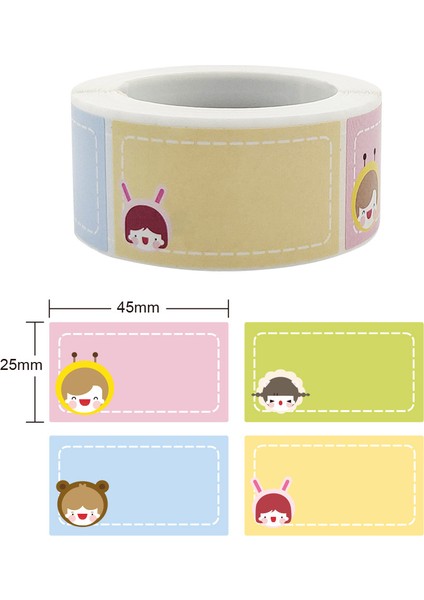 QY1198-250PCS 250 Adet/rulo Adı Etiketi Etiket Sevimli Karikatür Anaokulu Öğrenci Kendinden Yapışkanlı Etiketler El Yazısı Sınıf Kırtasiye Çocuk Etiket (Yurt Dışından) modelleri