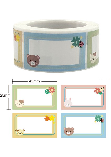 QY1198-250PCS 250 Adet/rulo Adı Etiketi Etiket Sevimli Karikatür Anaokulu Öğrenci Kendinden Yapışkanlı Etiketler El Yazısı Sınıf Kırtasiye Çocuk Etiket (Yurt Dışından) fırsatları