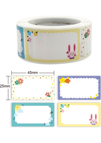 QY1198-250PCS 250 Adet/rulo Adı Etiketi Etiket Sevimli Karikatür Anaokulu Öğrenci Kendinden Yapışkanlı Etiketler El Yazısı Sınıf Kırtasiye Çocuk Etiket (Yurt Dışından) indirimleri