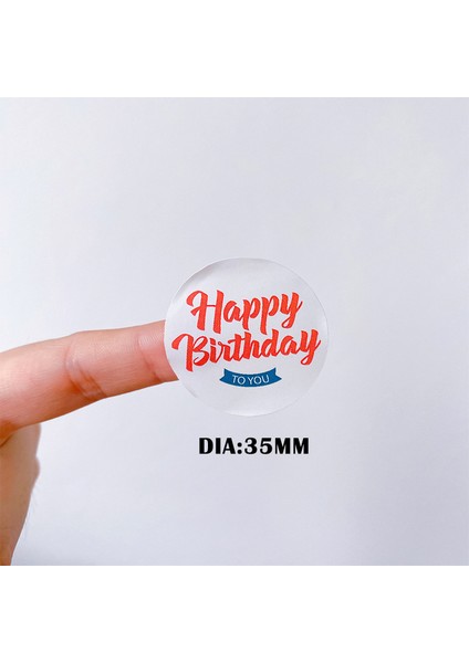 Size 100 Adet Yuvarlak 35MM Mutlu Doğum Günü Beyaz Mühür Etiket Dıy Hediye Mühür Etiketleri Etiket Parti Iyilik Çanta Şeker Kutusu (Yurt Dışından) fiyatları