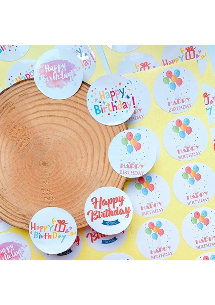 Size 100 Adet Yuvarlak 35MM Mutlu Doğum Günü Beyaz Mühür Etiket Dıy Hediye Mühür Etiketleri Etiket Parti Iyilik Çanta Şeker Kutusu (Yurt Dışından) modelleri