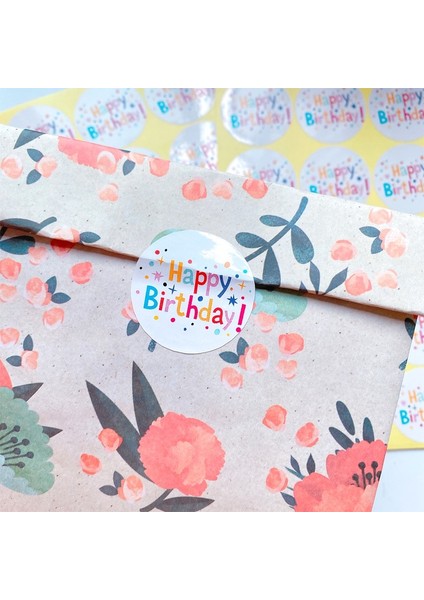 Size 100 Adet Yuvarlak 35MM Mutlu Doğum Günü Beyaz Mühür Etiket Dıy Hediye Mühür Etiketleri Etiket Parti Iyilik Çanta Şeker Kutusu (Yurt Dışından) fırsatları