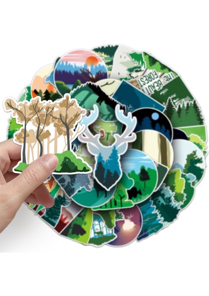 10 Adet-Rastgele 10/50 Adet Orman Çıkartmalar Su Geçirmez Çıkartması Dizüstü Motosiklet Bagaj Snowboard Buzdolabı Telefon Araba Sticker (Yurt Dışından)