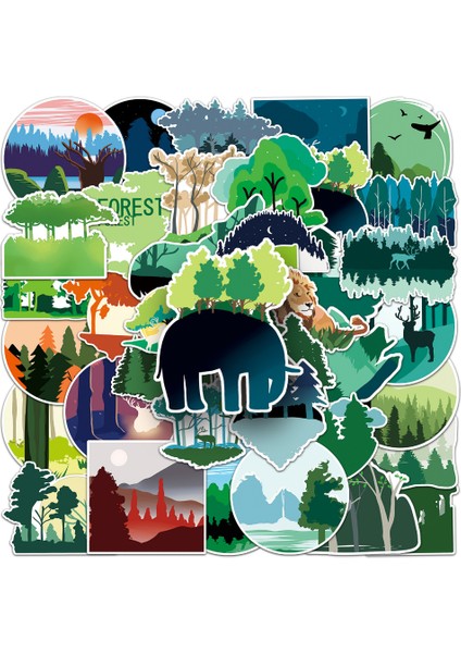 10 Adet-Rastgele 10/50 Adet Orman Çıkartmalar Su Geçirmez Çıkartması Dizüstü Motosiklet Bagaj Snowboard Buzdolabı Telefon Araba Sticker (Yurt Dışından) fırsatları
