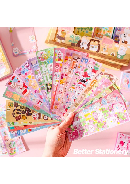 Set-I Kawaii Çıkartmalar Lazer Tekrar Yok Sevimli Dıy Malzeme El Kitabı Kolaj Öğrencileri Dekorasyon Çıkartması Çocuklar Okul Kaynağı Kırtasiye (Yurt Dışından) modelleri