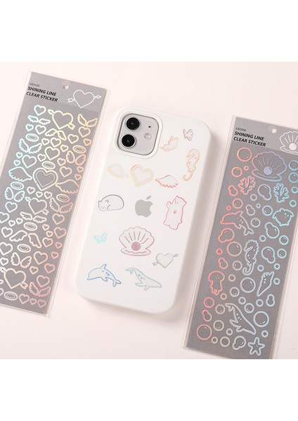 Yıldız Kore Ins Lazer Goo Kart Sticker Şeffaf Telefon Kılıfı Su Bardağı Yıldız El Hesabı Fotoğraf Albümü Küçük Kart Dıy Dekorasyon (Yurt Dışından)