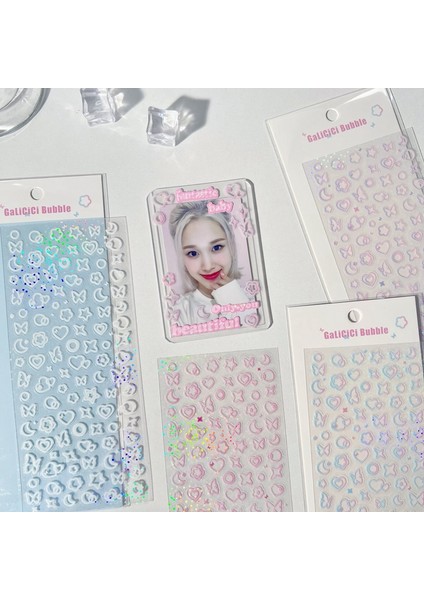 E 1 Adet Yeni Sıcak Degrade Ay Kelebek Lazer Etiket Gevreği Idol Kart Deco Karalama Defteri Dıy Malzeme Dekorasyon Kırtasiye Çıkartmalar (Yurt Dışından) fırsatları