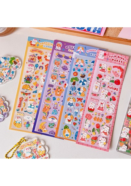C 4 Kawaii Küçük Hayvanlar Lazer Parlayan Pvc Çıkartmalar Sevimli Diy El Hesabı Etiket Scrapbooking Albümü Etiket Kartı Dekoratif Sticker (Yurt Dışından) fırsatları