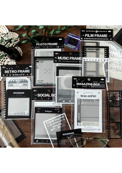 F 15 Adet Vintage Fotoğraf Film Çerçevesi Pet Etiket Paketi Dıy Günlüğü Önemsiz Dergisi Dekorasyon Etiket Çıkartmaları Albümü Albümü Scrapbooking (Yurt Dışından)