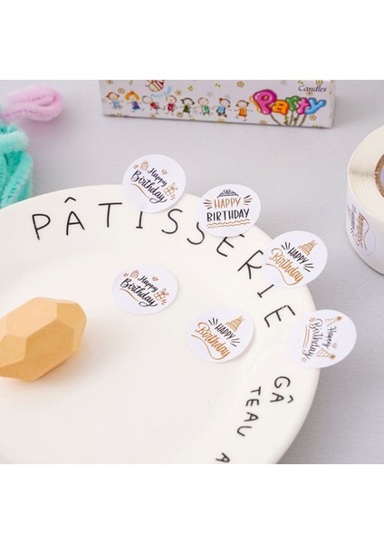 D-500PCS 100-500PCS 1 Inç Sevimli Mutlu Yıllar Çıkartmalar Hediye Paketleme Dekorasyon Zarf Sızdırmazlık Etiket Çocuk Oyuncakları Kırtasiye Çıkartmalar (Yurt Dışından)
