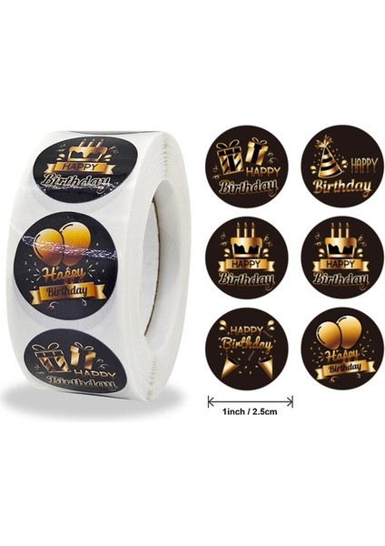 D-500PCS 100-500PCS 1 Inç Sevimli Mutlu Yıllar Çıkartmalar Hediye Paketleme Dekorasyon Zarf Sızdırmazlık Etiket Çocuk Oyuncakları Kırtasiye Çıkartmalar (Yurt Dışından)