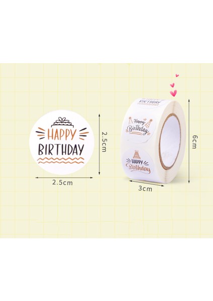 D-500PCS 100-500PCS 1 Inç Sevimli Mutlu Yıllar Çıkartmalar Hediye Paketleme Dekorasyon Zarf Sızdırmazlık Etiket Çocuk Oyuncakları Kırtasiye Çıkartmalar (Yurt Dışından)