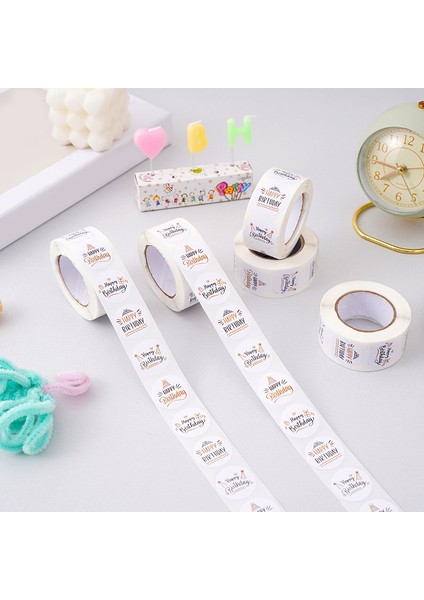 D-500PCS 100-500PCS 1 Inç Sevimli Mutlu Yıllar Çıkartmalar Hediye Paketleme Dekorasyon Zarf Sızdırmazlık Etiket Çocuk Oyuncakları Kırtasiye Çıkartmalar (Yurt Dışından)
