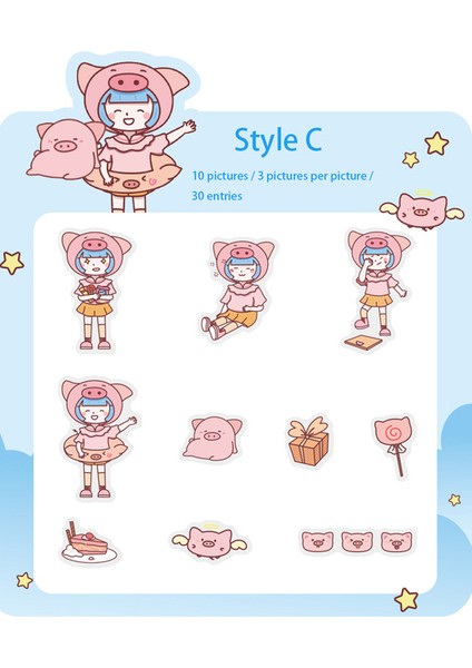 C Mr.paper 6 Çeşit Tasarım Canlılık Kız Serisi Orijinal Çizim Pet Etiket Mini Etiket Dekorasyon Dıy Cep Etiket (Yurt Dışından) fiyatları