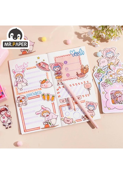C Mr.paper 6 Çeşit Tasarım Canlılık Kız Serisi Orijinal Çizim Pet Etiket Mini Etiket Dekorasyon Dıy Cep Etiket (Yurt Dışından) fırsatları