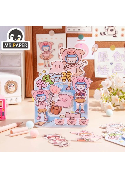 C Mr.paper 6 Çeşit Tasarım Canlılık Kız Serisi Orijinal Çizim Pet Etiket Mini Etiket Dekorasyon Dıy Cep Etiket (Yurt Dışından) indirimleri