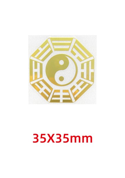 Beş Element Yin ve Yang Tai Chi Sekiz Diyagramları Desen Metal Çıkartmalar Cep Telefonu Çıkartmaları Dizüstü Araba Çıkartmaları Dekorasyon (Yurt Dışından)